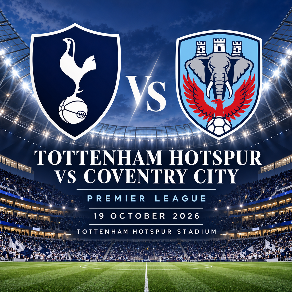 Tottenham Hotspur vs Coventry City — Premier League | 19 October 2026