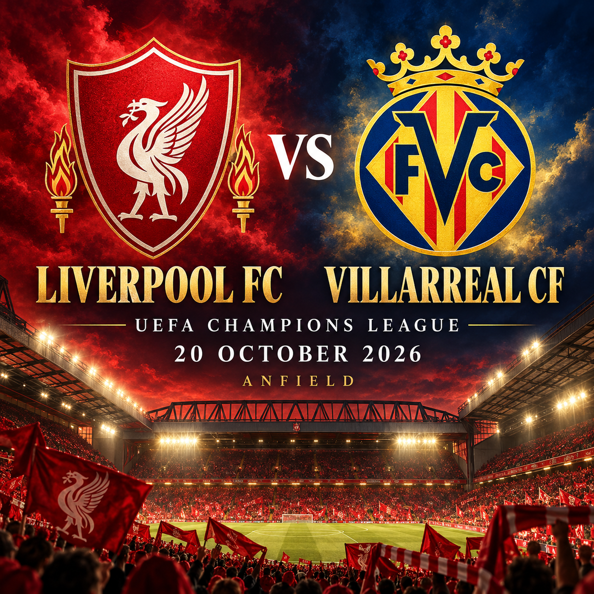 Liverpool vs Villarreal — Champions League | 20 October 2026