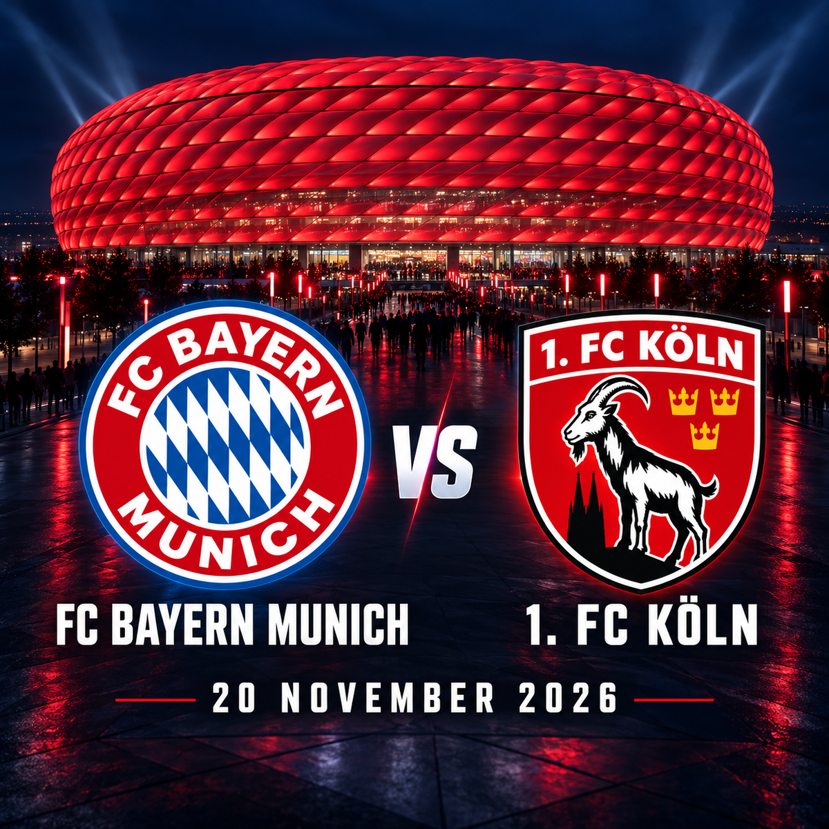 FC Bayern Munich vs FC Köln — Longside Block 305–306 — 20 November 2026